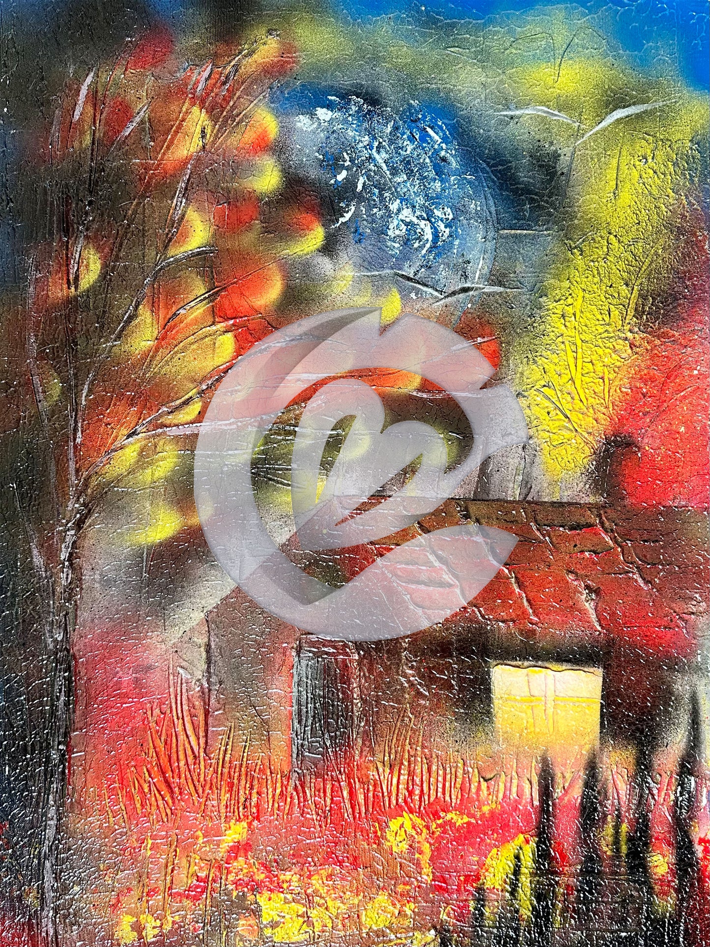 House on Fire, 20" x 27"