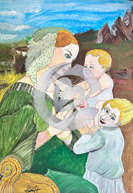 Mother and Children, 20" x 27"