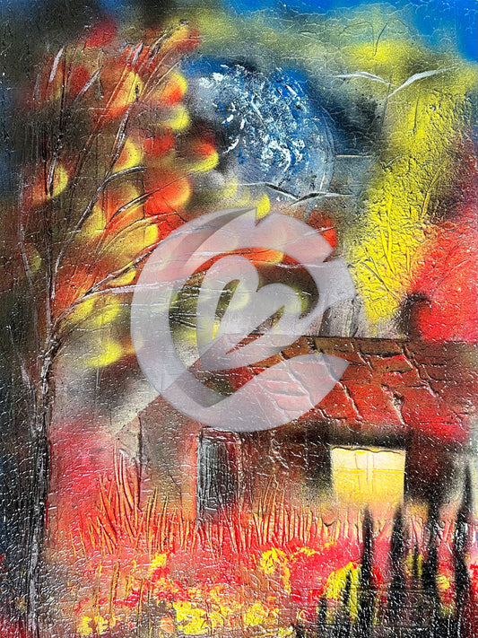 House on Fire, 20" x 27"