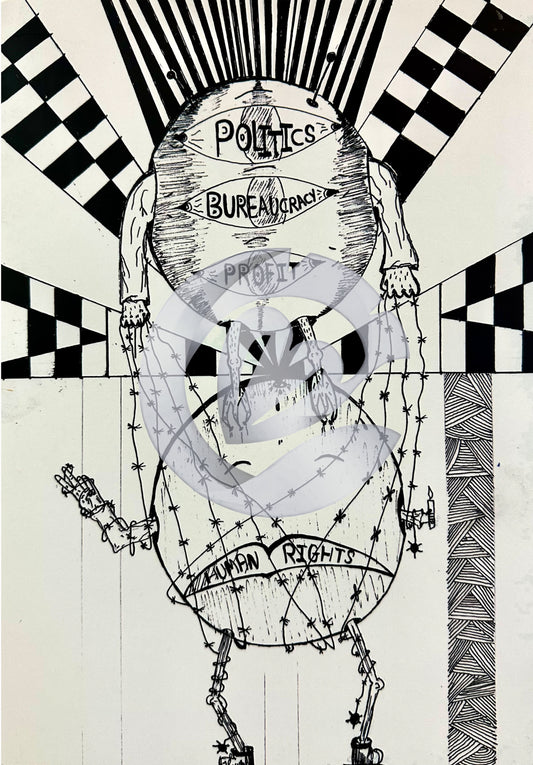 Politics, Bureaucracy, Profit, 8.5" x 11"